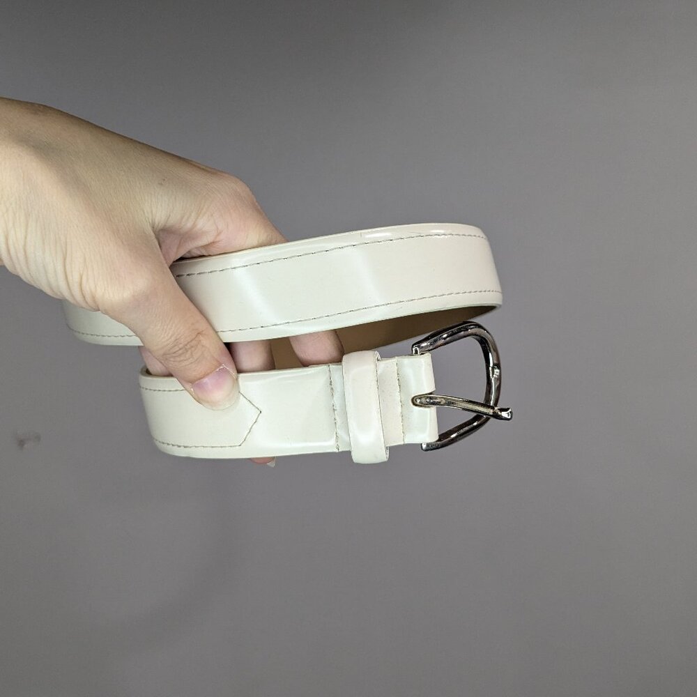 *3/$10* Toledano Pleather Belt White Size Small